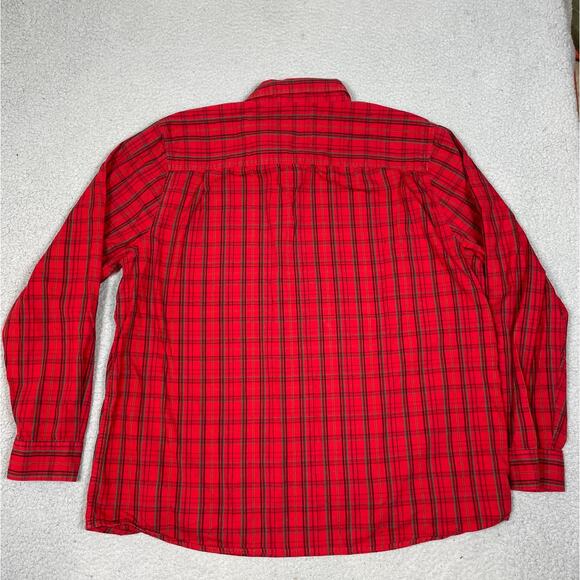 Vintage Disney Store Mens Size L Winter Red Button Up Shirt Mickey Mouse - Picture 2 of 12